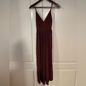 Silence + Noise Maroon Brown Jumpsuit